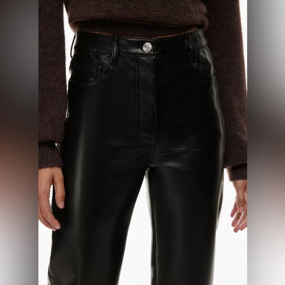 2. Aritzia Wilfred Vegan Leather Melina Pant in Black - Picture 5 of 14
